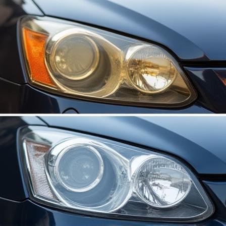 Prima e dopo restauro fari opacizzati